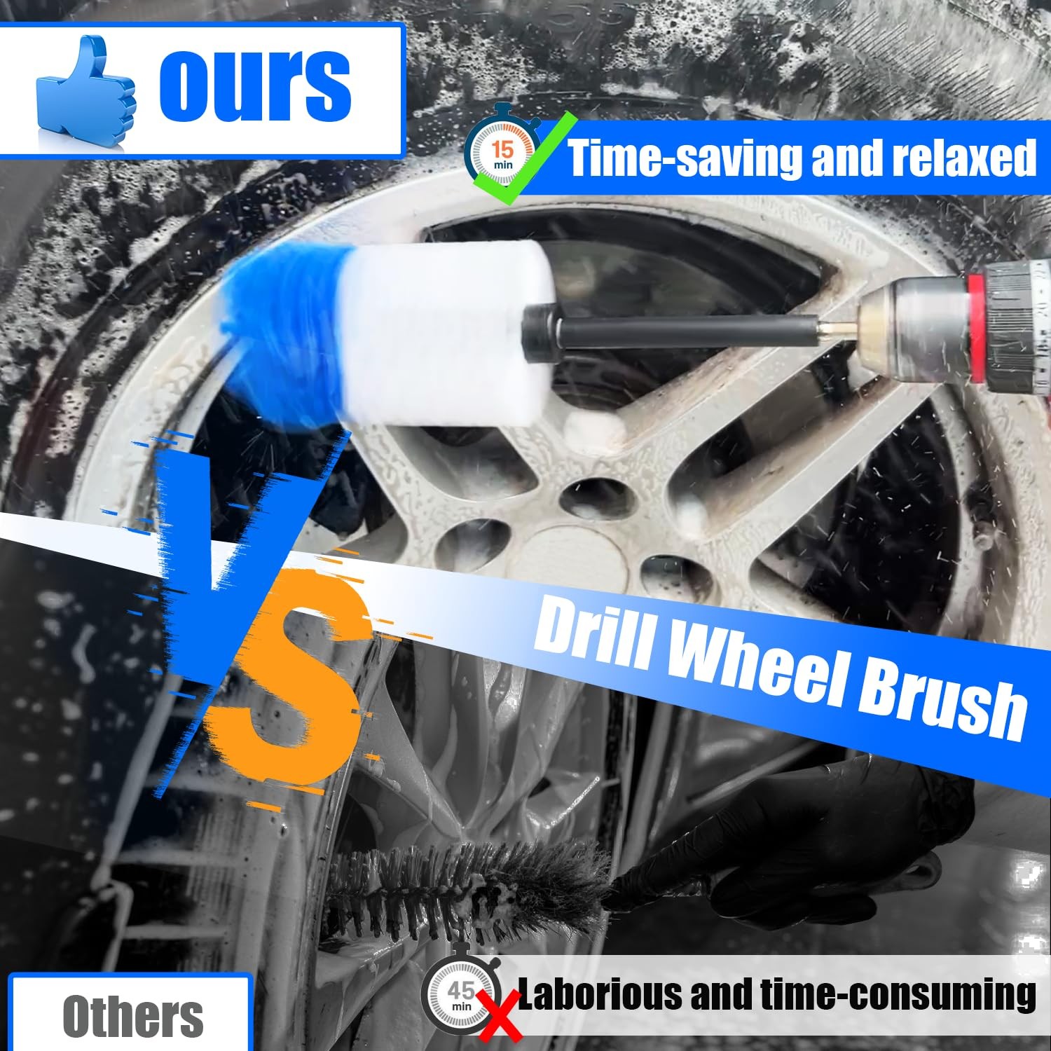 “Car Wheel Brush Kit 6 Pack, Soft Drill Cleaner for Rims, Tires, Engines”