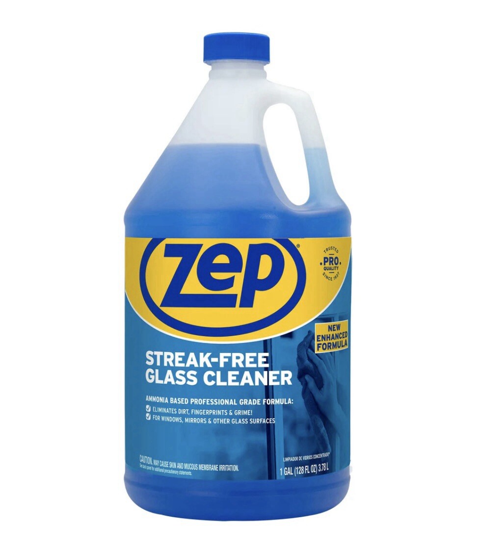 Zep Streak-Free Glass Cleaner – 1 Gallon – Ammonia-based Pro Grade Formula