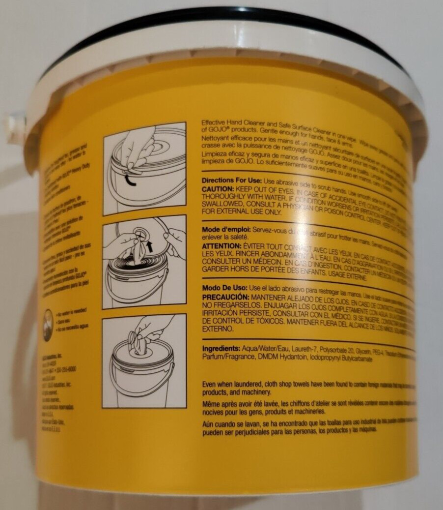 GOJO 6398-302 Scrubbing Towels Hand & Surface Citrus Scent 170 Count Bucket