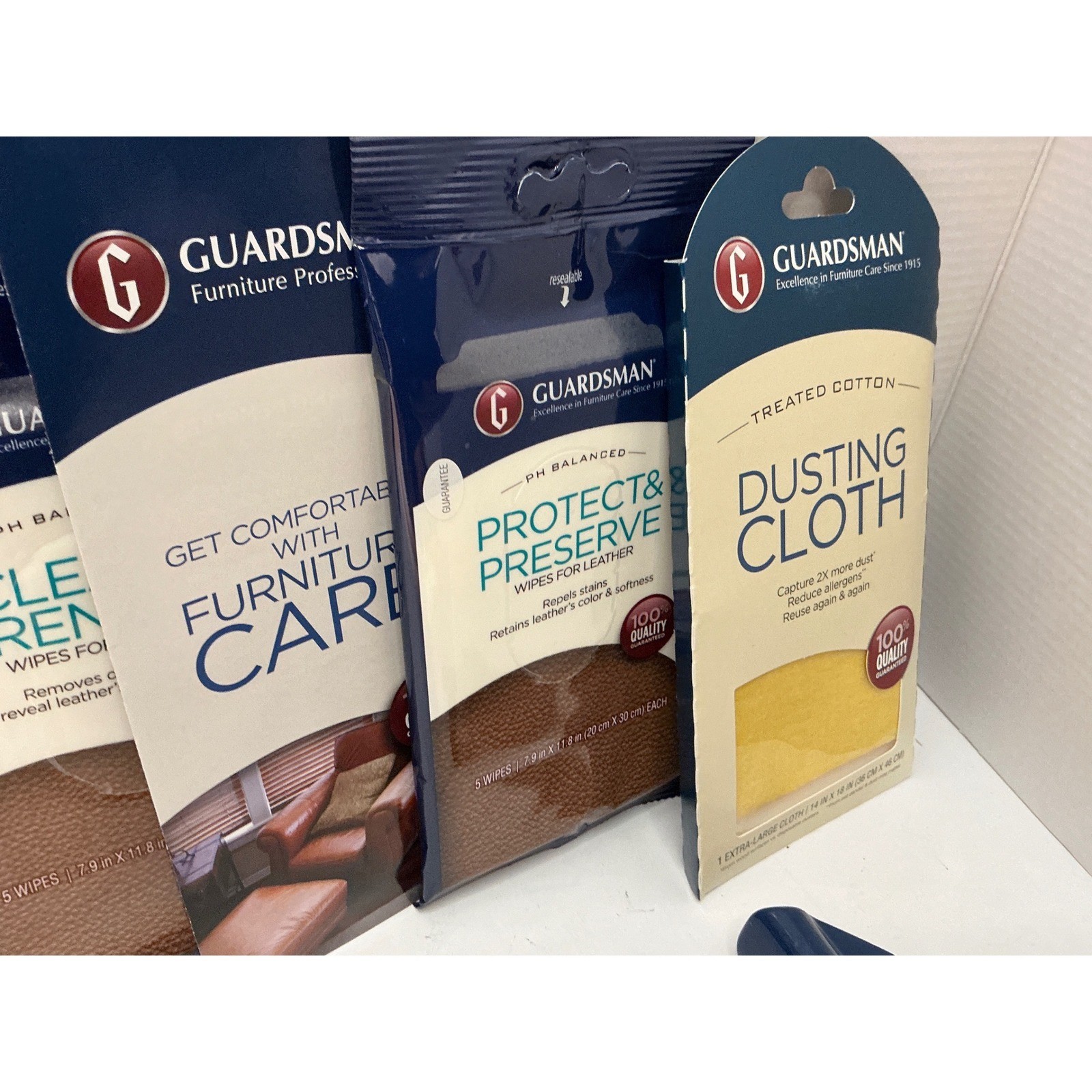 Guardsman Furniture Care Starter Kit Wood Polish Leather Wipes Dusting Cloth Set