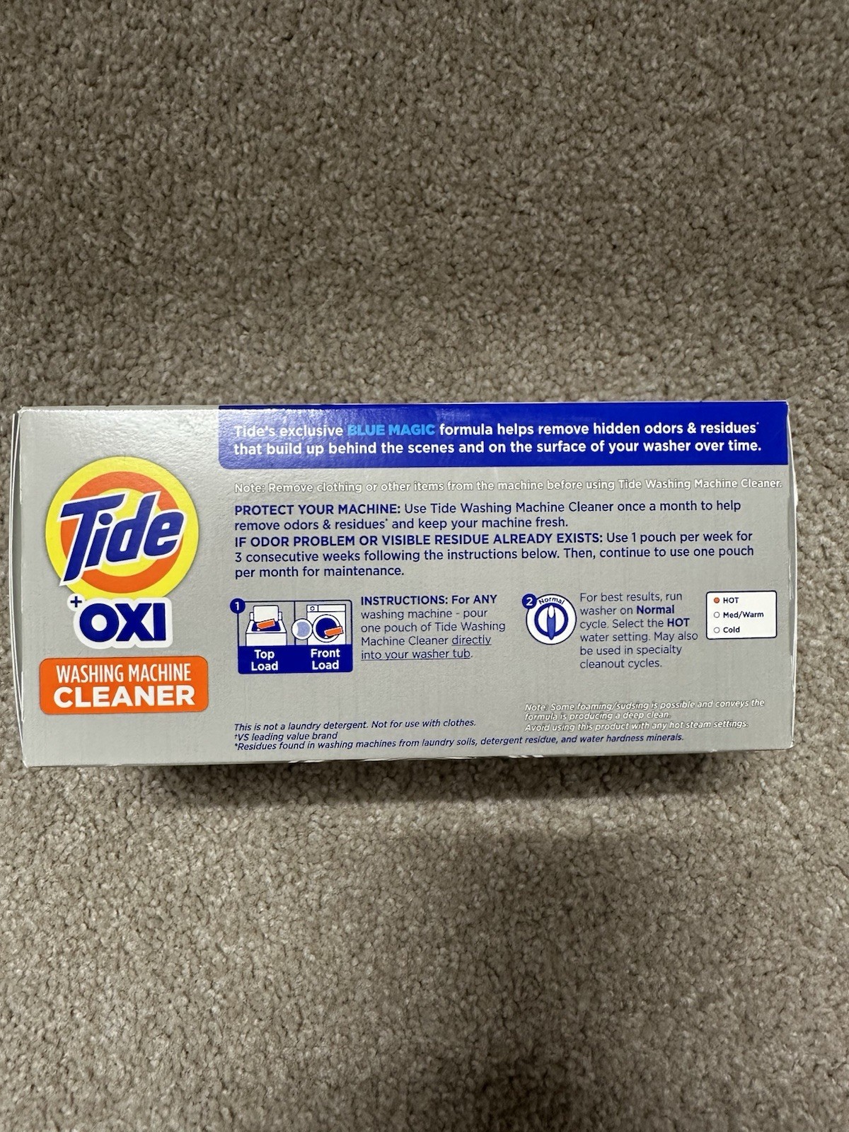Tide + Oxi Washing Machine Cleaner Pouches, Odor/Residue Remover, 6 Pack 15.8 oz