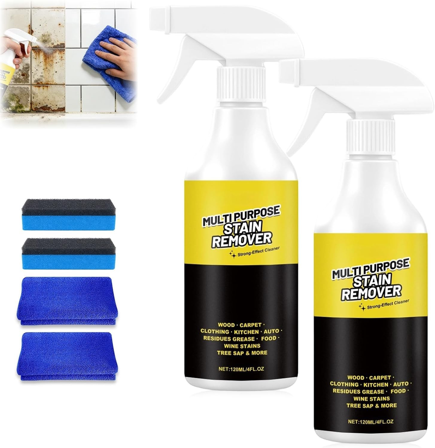 2PCS Spray Multi-Purpose Stain Remover, All Purpose & Stain Remover For Kitch…