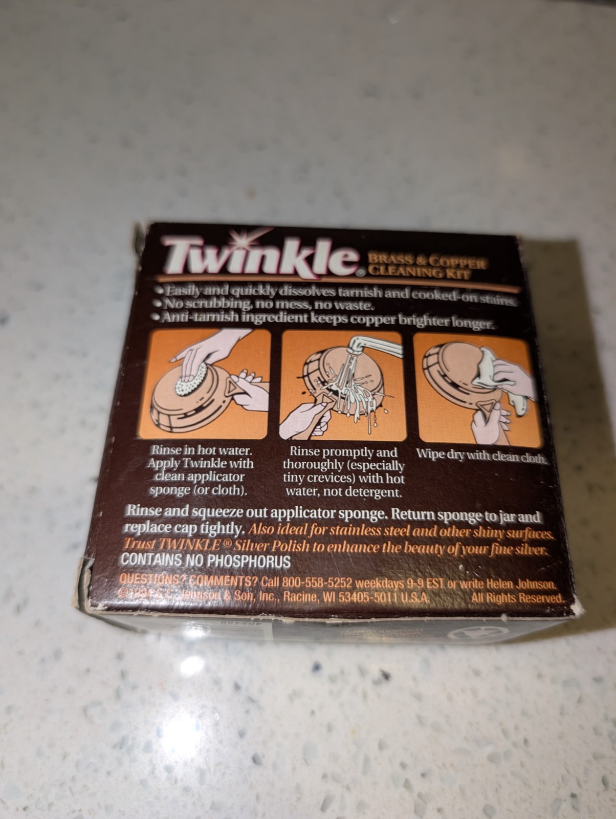 Twinkle 4-3/8 Oz. Brass & Copper Cleaning Kit NOS Twinkle