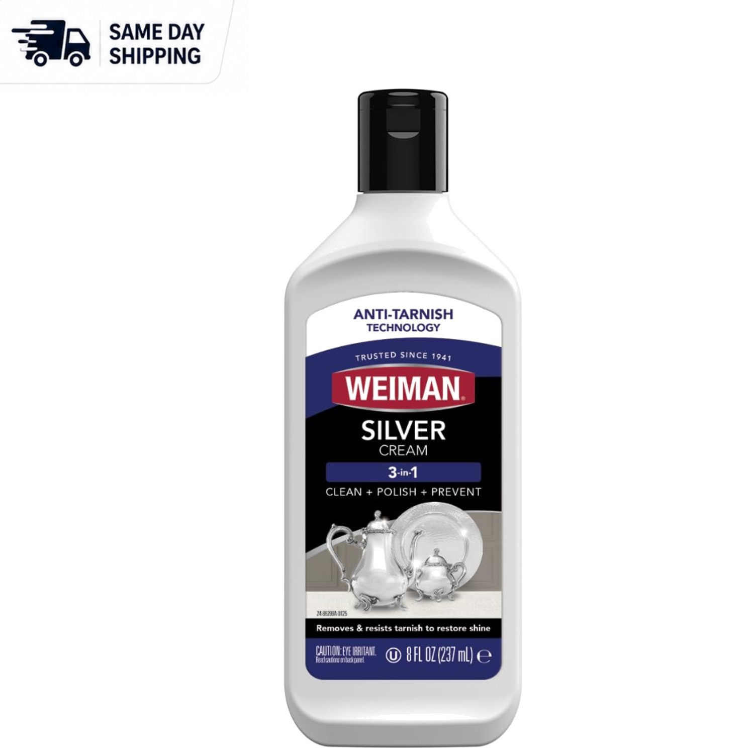 Professional 3-in-1 Silver Cleaner & Polish – 8 Oz Anti-Tarnish Liquid Shine