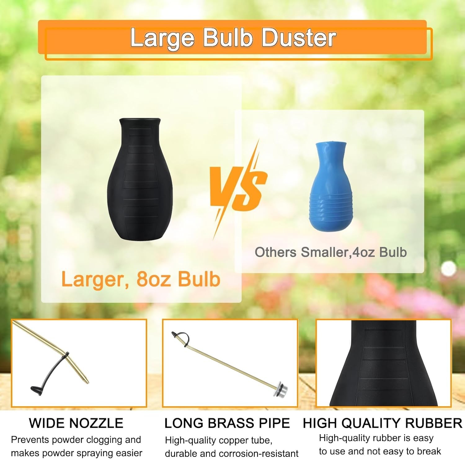 Diatomaceous Earth Duster, Powder Sprayer, Garden Duster Applicator Dispenser wi