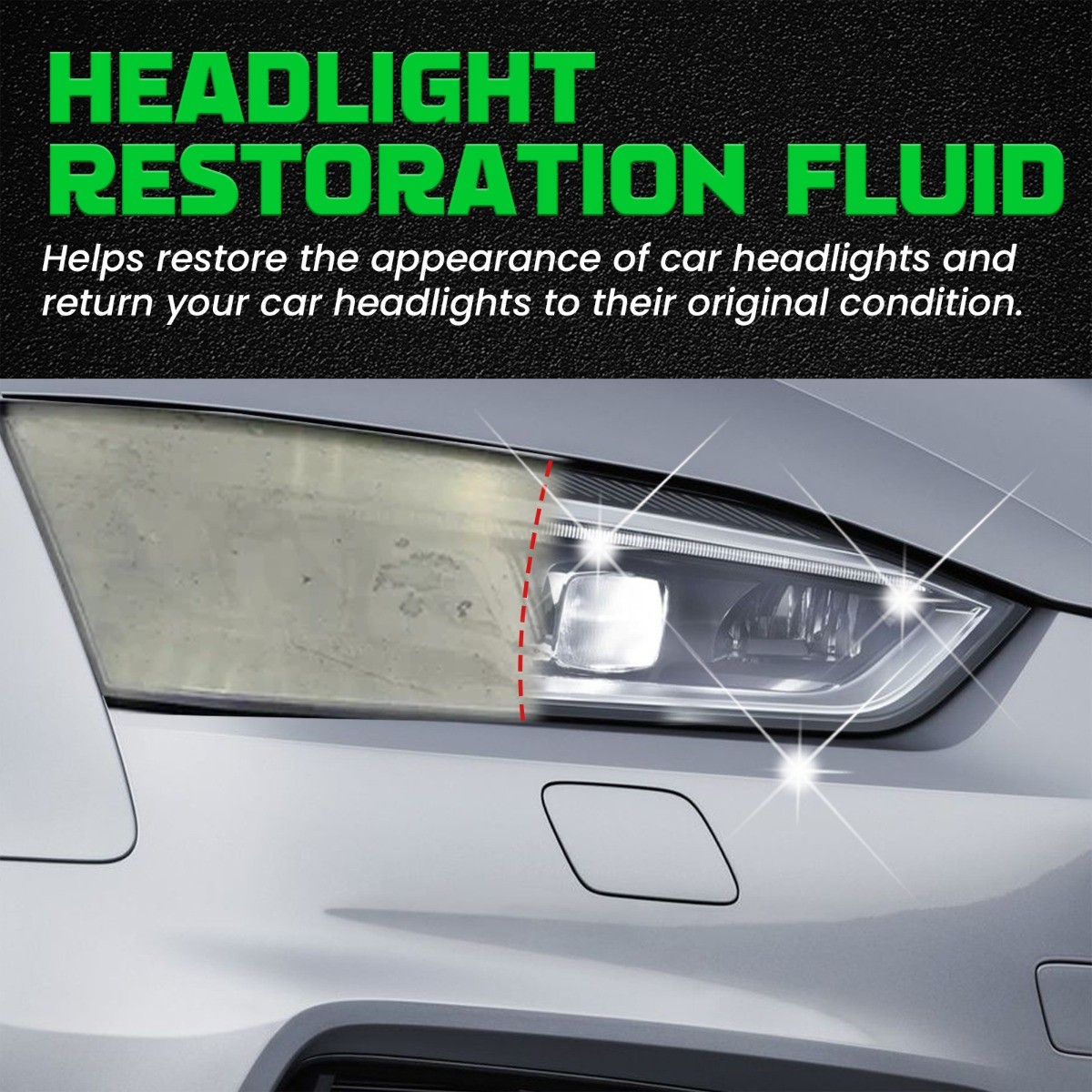Headlight Restoration Kit for Scratches & Yellowing, Car Lens Polish & Cleaner