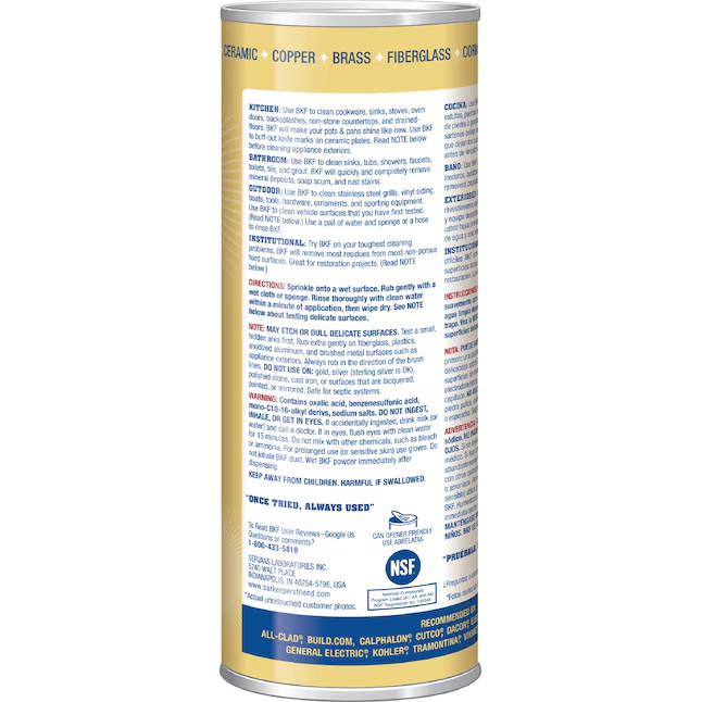 Bar Keepers Friend 21-oz Powder All-Purpose Cleaner Polish Cleanser Home Kitchen