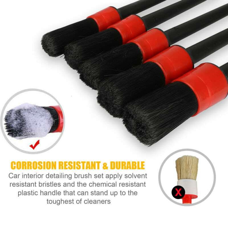 9PC Drill Brush Cleaner Attachment Set Power Scrubber Car Tile Good Wood Handle