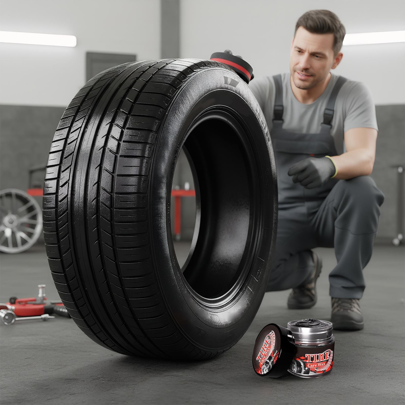 Tire Wax Long Lasting Car Rim Cleaner 30g Polishing Car Detailing Rim