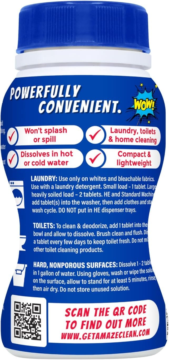 Ultra Concentrated Bleach Tablets [6 bottles] Original Scent Laundry Toilet
