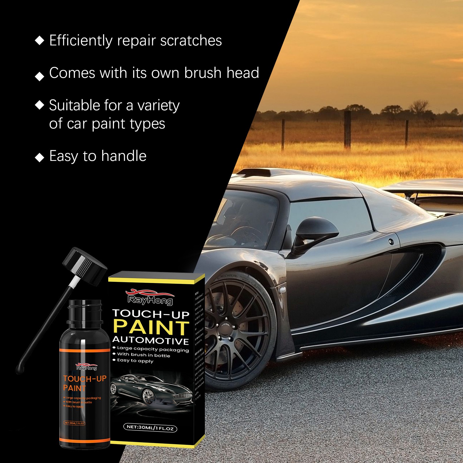 Car Scratch Remover Black Paint Repair Nano Coating Polish Touch Up Cream