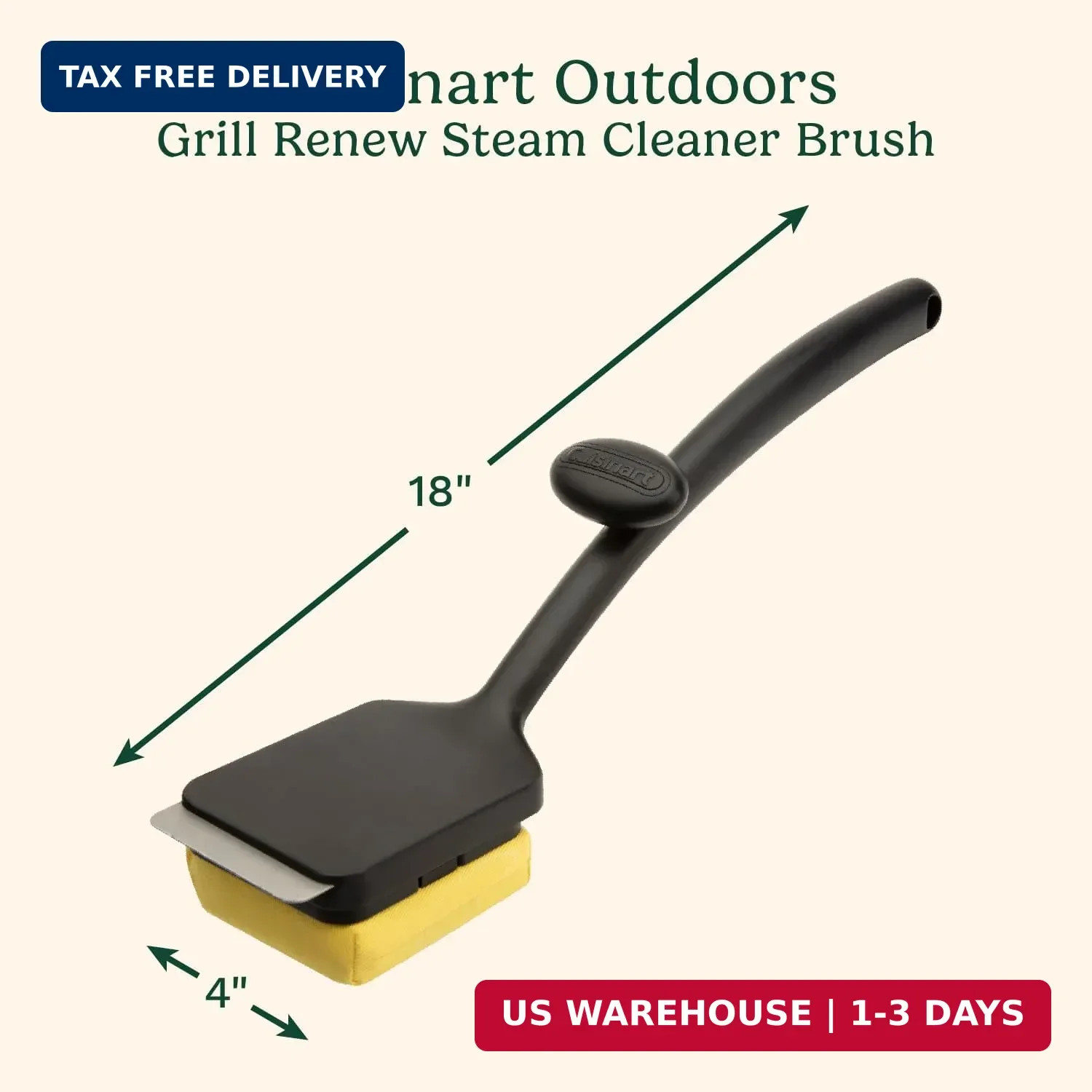 Cuisinart Grill Renew Steam Cleaner Brush, Bristle Free Cleaning Brush for All G