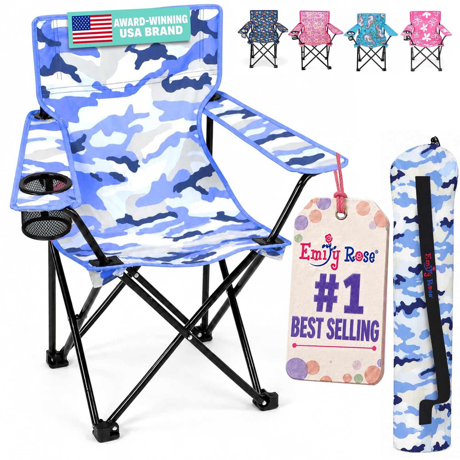 Kids Folding Beach Camp Chair with Safety Lock – Camping Travel Chair for Boy…