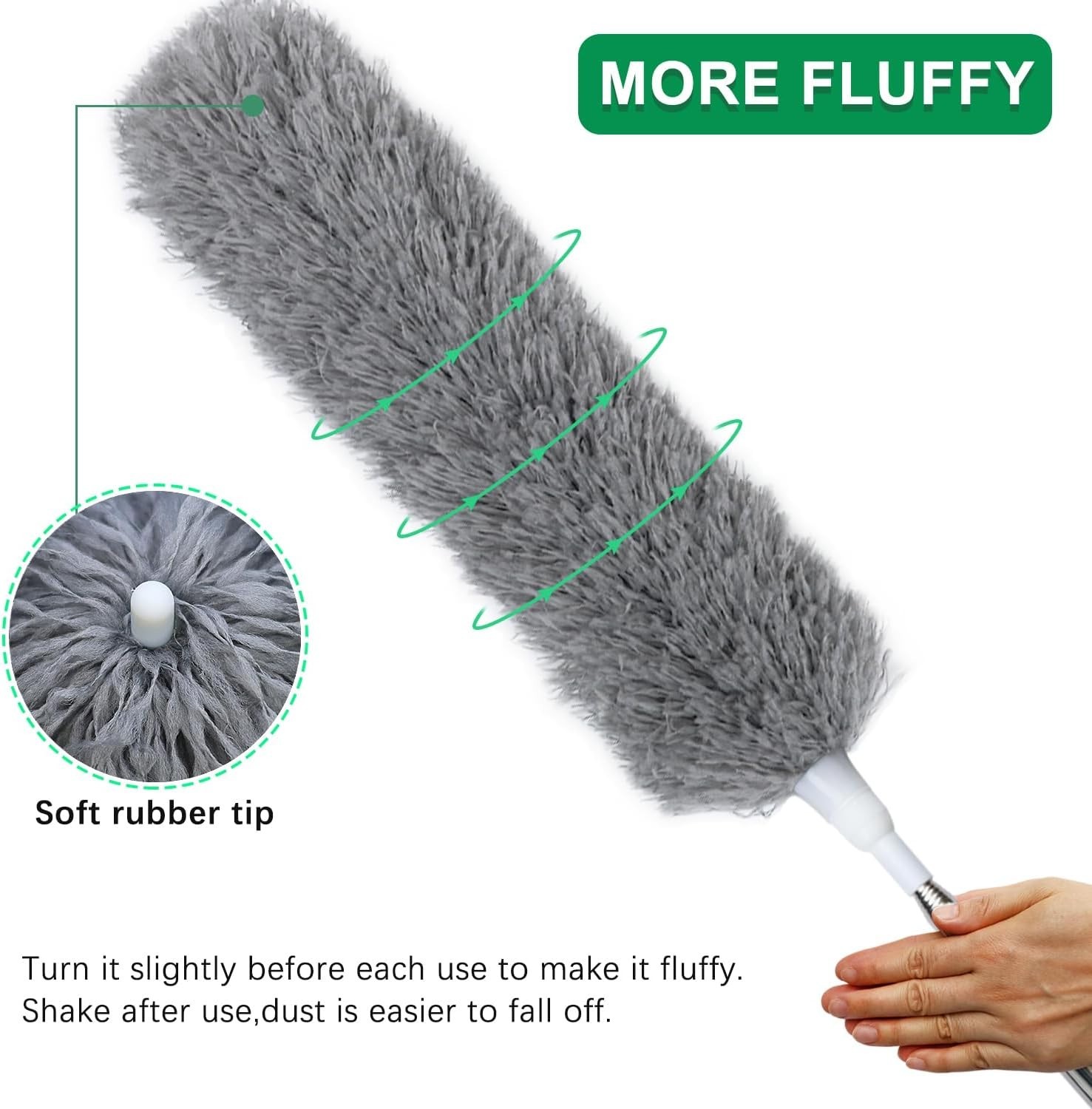 Microfiber Ceiling Fan Duster-Cobweb Cleaner Brush Kit Telescopic Extension Pole