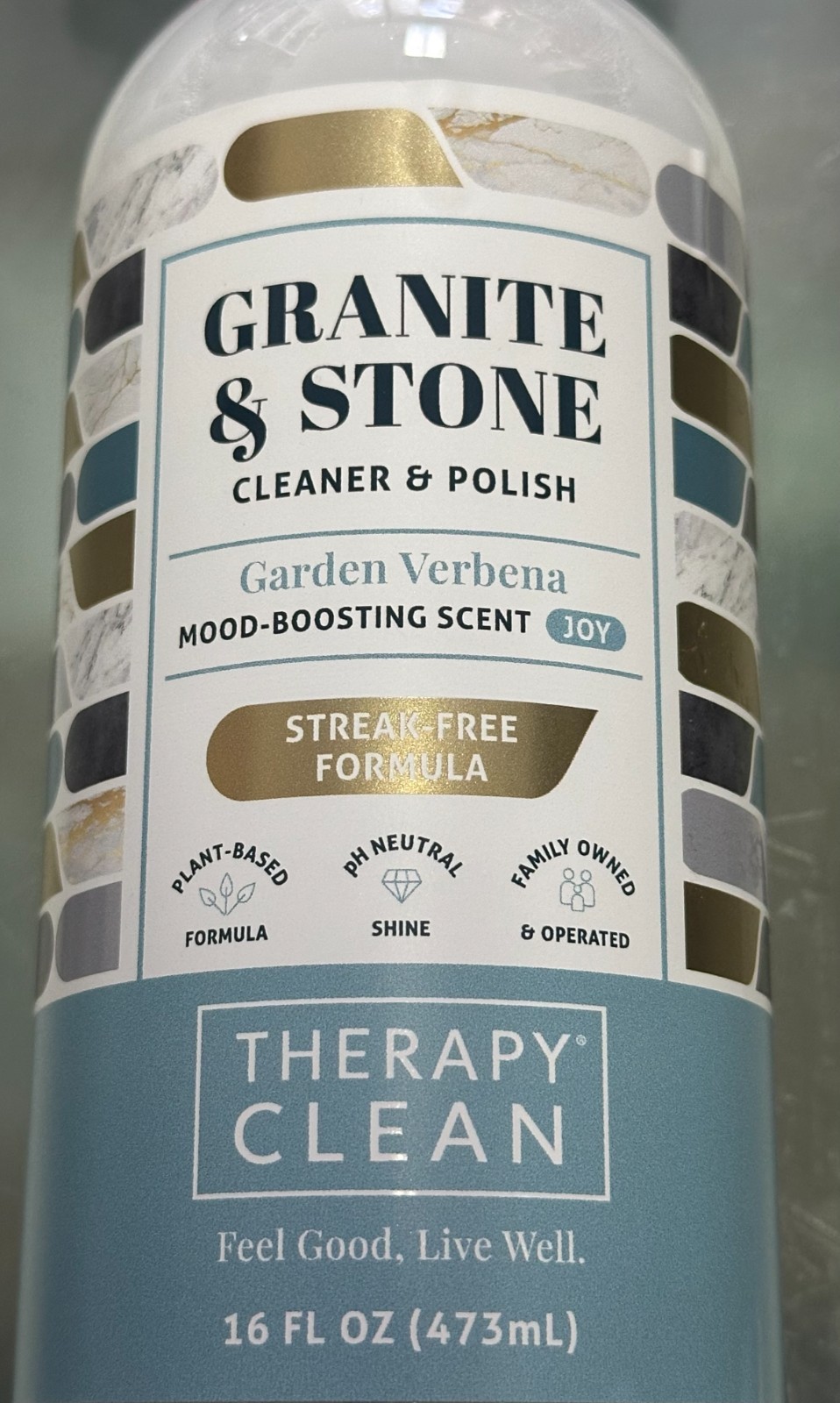 THERAPY CLEAN ~ GRANITE & STONE Mood Boosting Gardenia Verbena CLEANER & POLISH