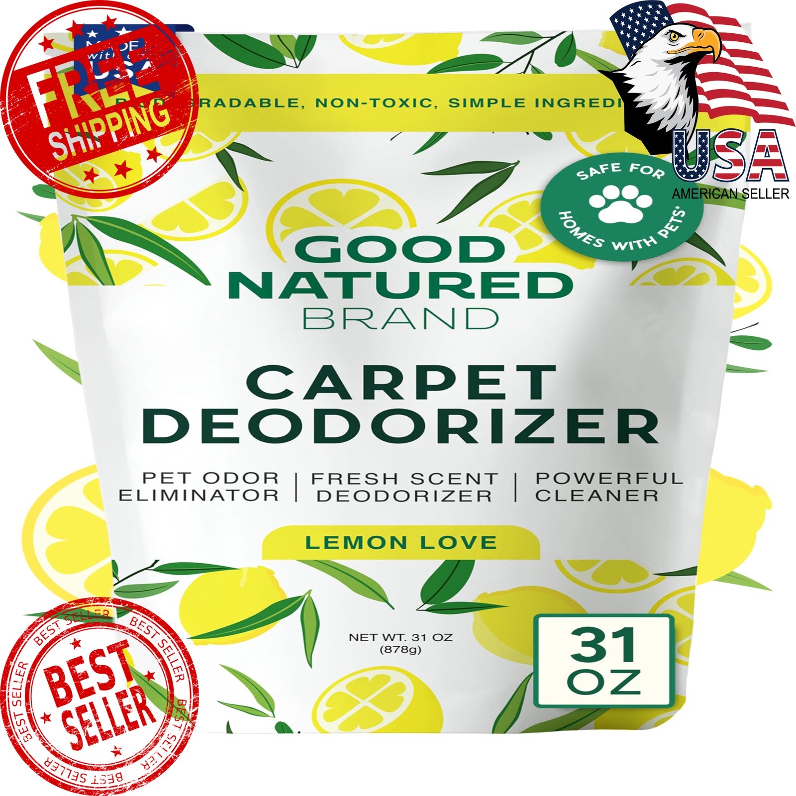 Good Natured Brand Carpet Deodorizer Lemon 31 oz