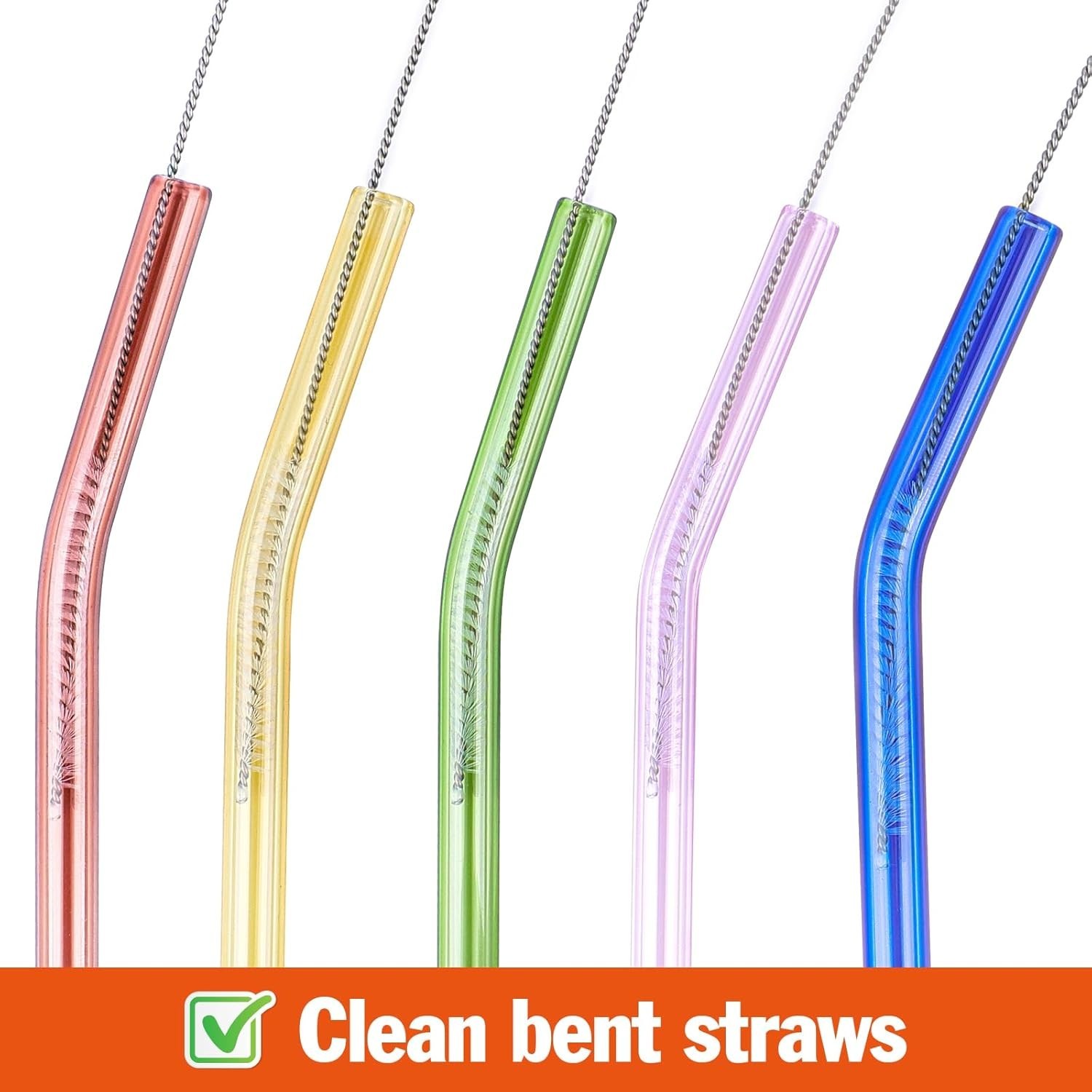 Juego de 15 cepillos reutilizables para limpiar pajitas, 30 cm extra largos