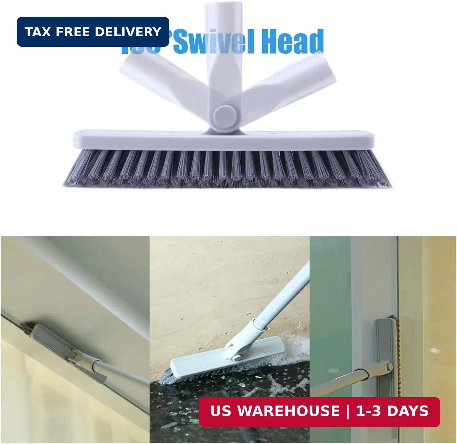 YONILL Grout Brush with Long Handle – Heavy Duty Grout Cleaner Brushes for Tile