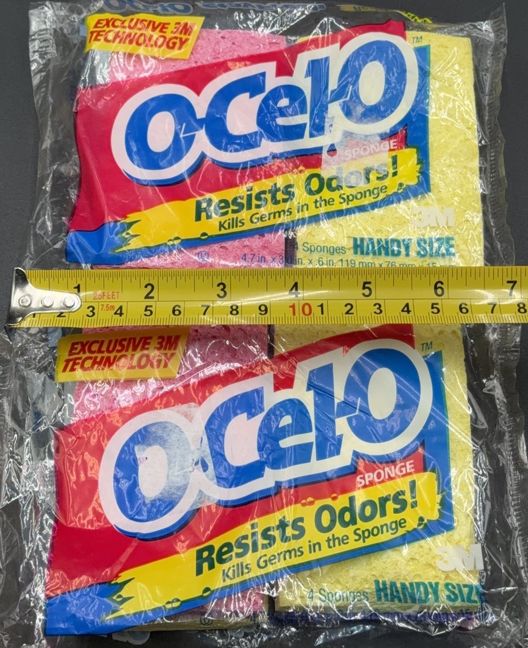 LOT OF 2 Vintage 1994 O-CEL-O Utility Size Sponges 3M USA Made (4-packs) 8 Total