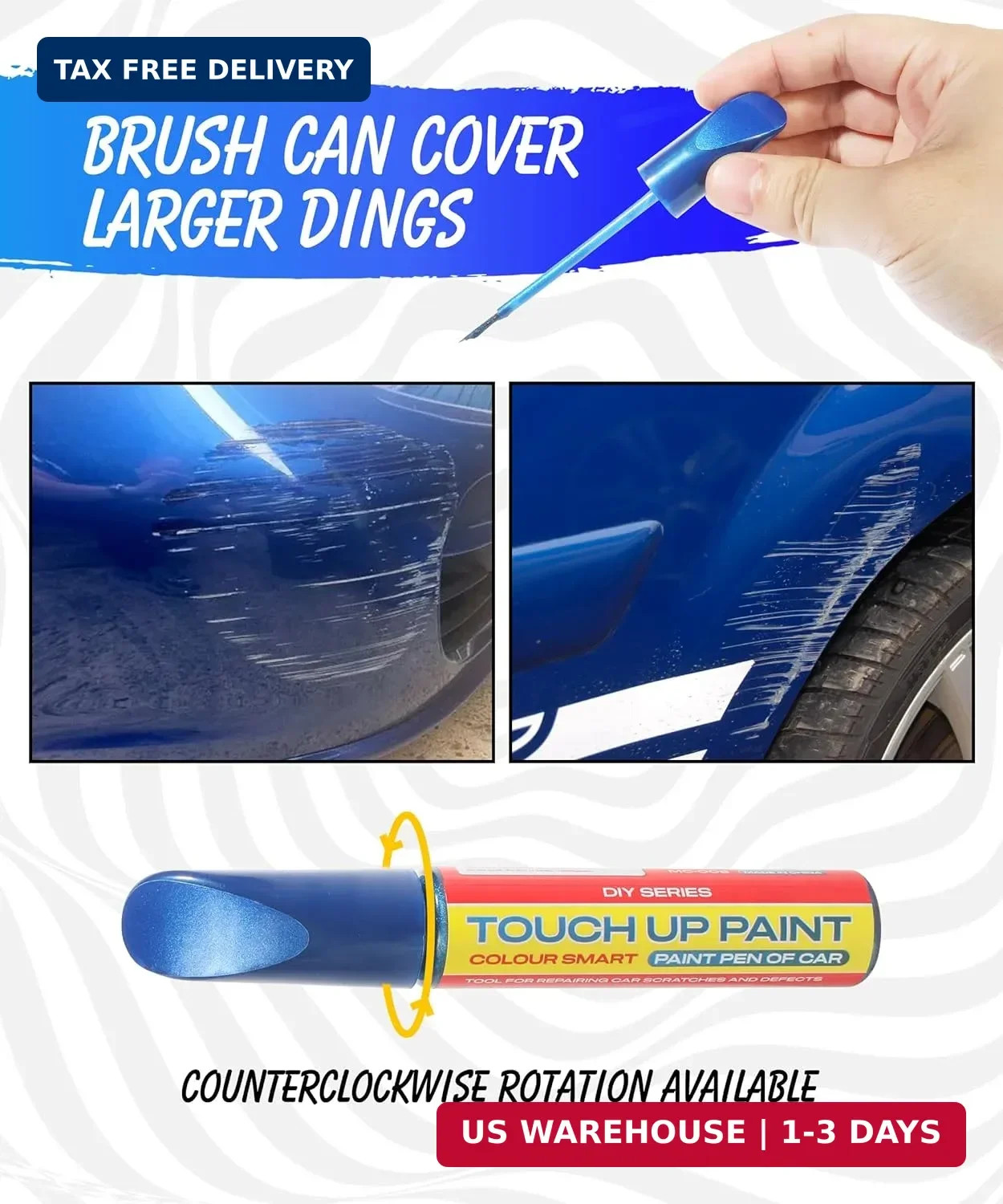 Pure Blue Touch Up Paint Universal Color Match for All Car Models Repair Pen