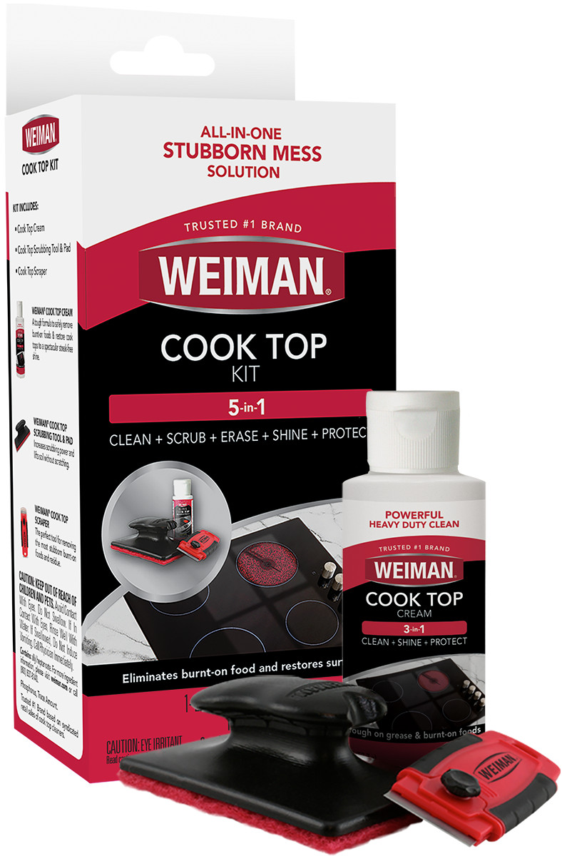 Weiman Glass Stove Top Complete Cleaning Kit Cleaner Scrubber & Scraper Included