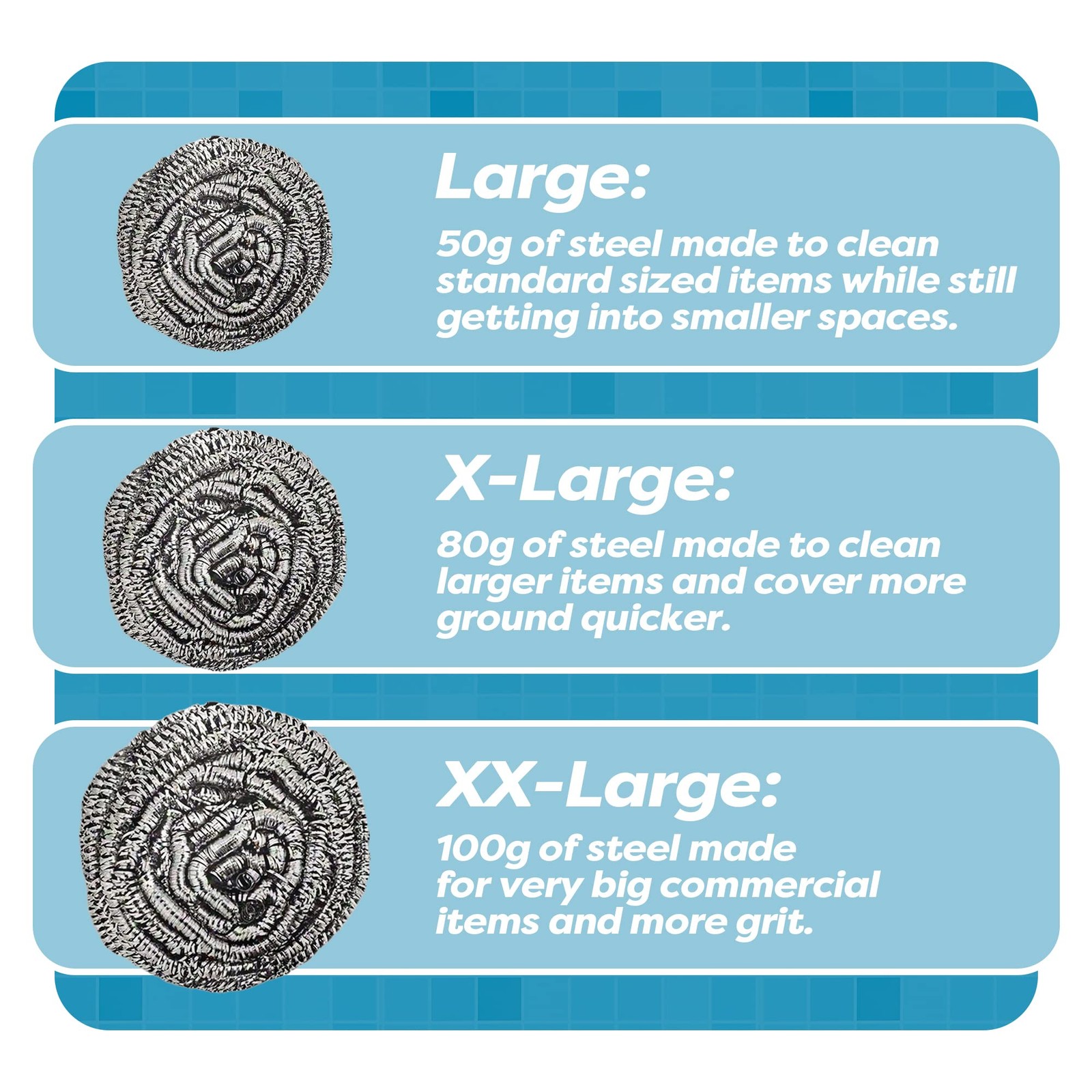 12 Pack Stainless Steel Scourers by Scrub It – Steel Wool Scrubber Pad Used f…