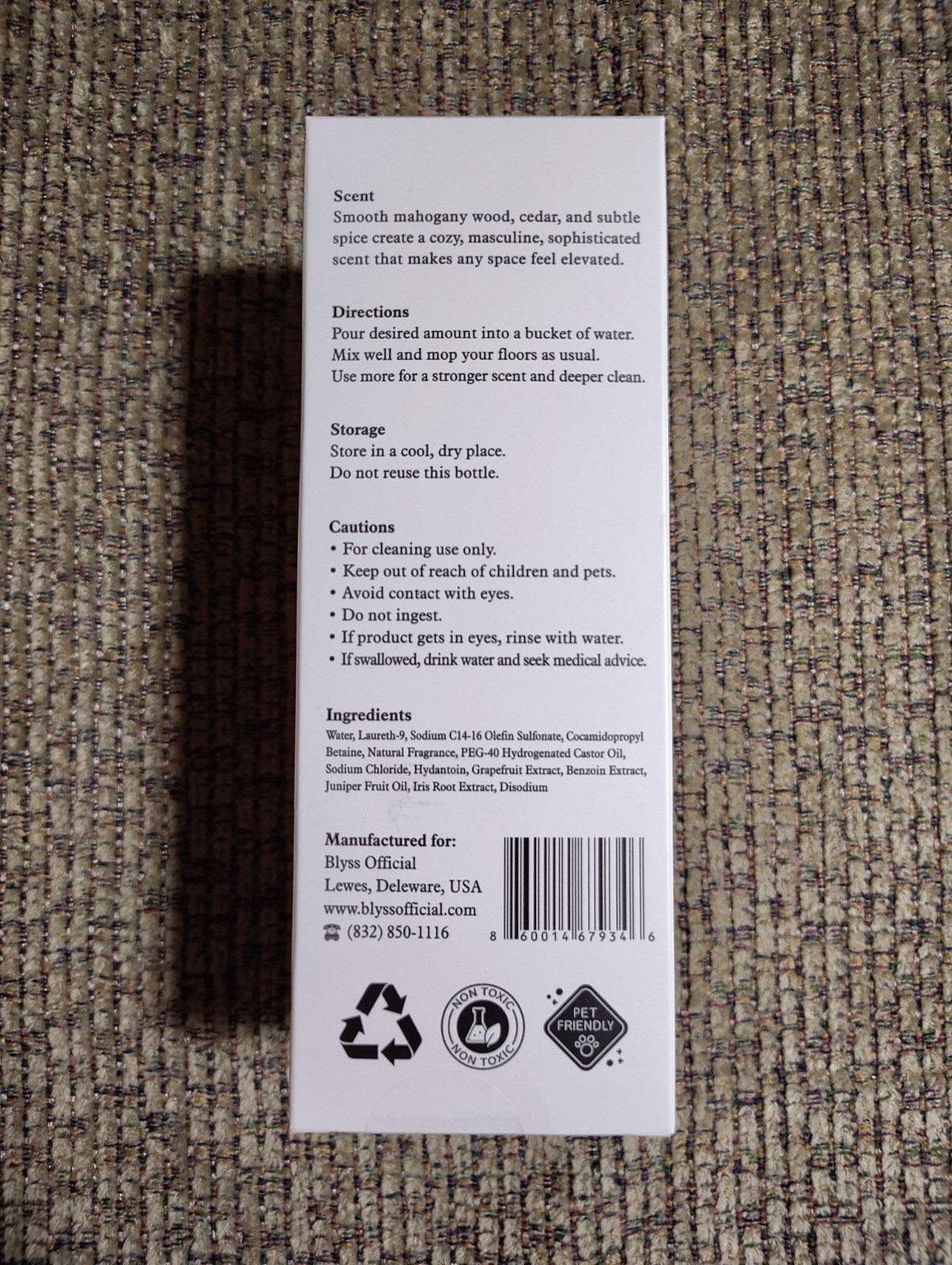 Blyss Mop Soap Imported Mahogany NIB 16.9 Oz 500 ML – NIB