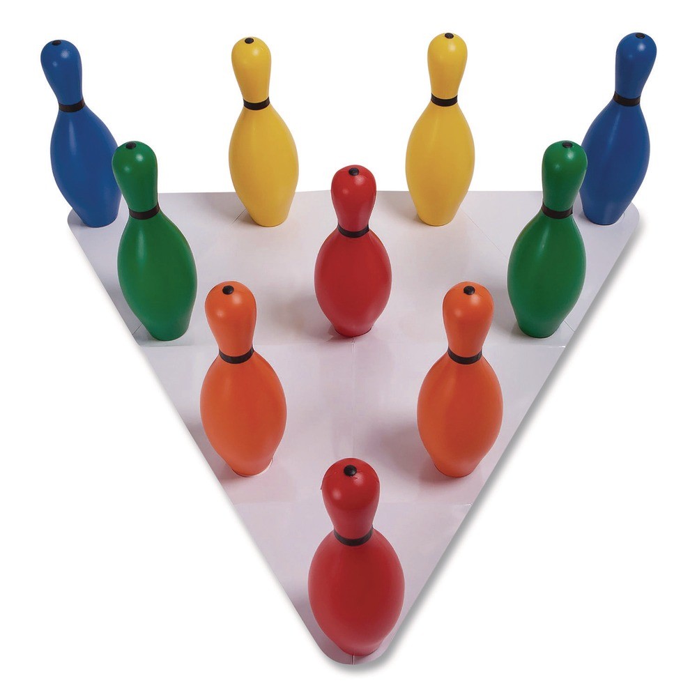 Champion Sports BP10CLR Plastic Bowling Pin Set – Assorted Colors (10/Set) New