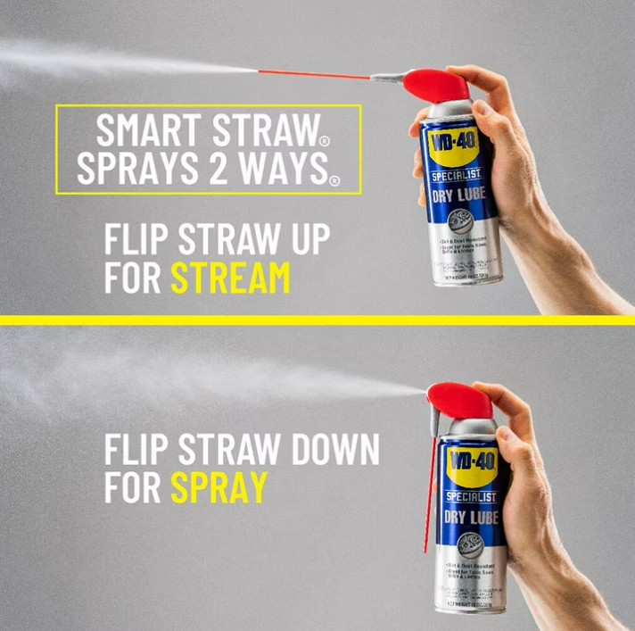 6 PACK WD-40 Specialist Dry Lube Long-Lasting Lubricant Smart Straw Spray, 10 oz