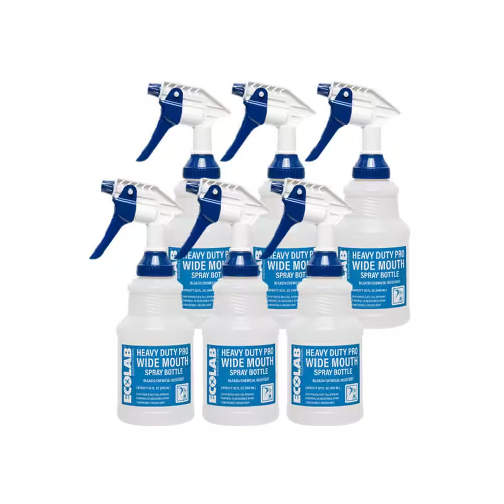 35 oz. Heavy-Duty Pro Wide Mouth Bleach Resistant Spray Bottle (6-Pack)