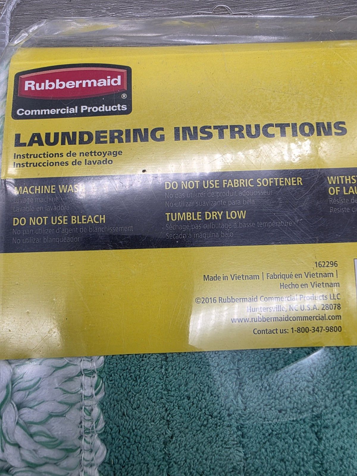 RUBBERMAID Microfiber Dust Mopping Pad #FGQ40820GR00