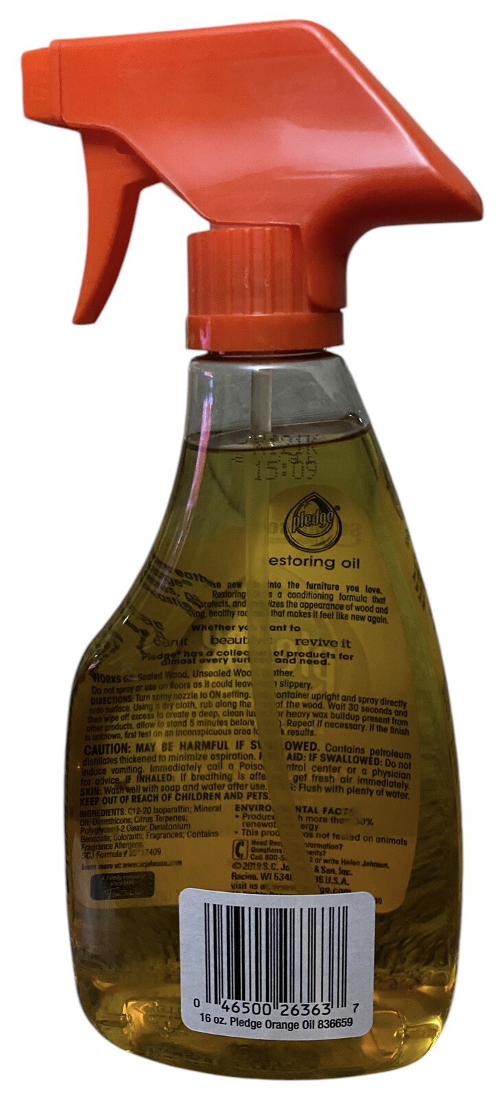 Pledge Revive It ORANGE Restoring Oil Spray 16 fl oz