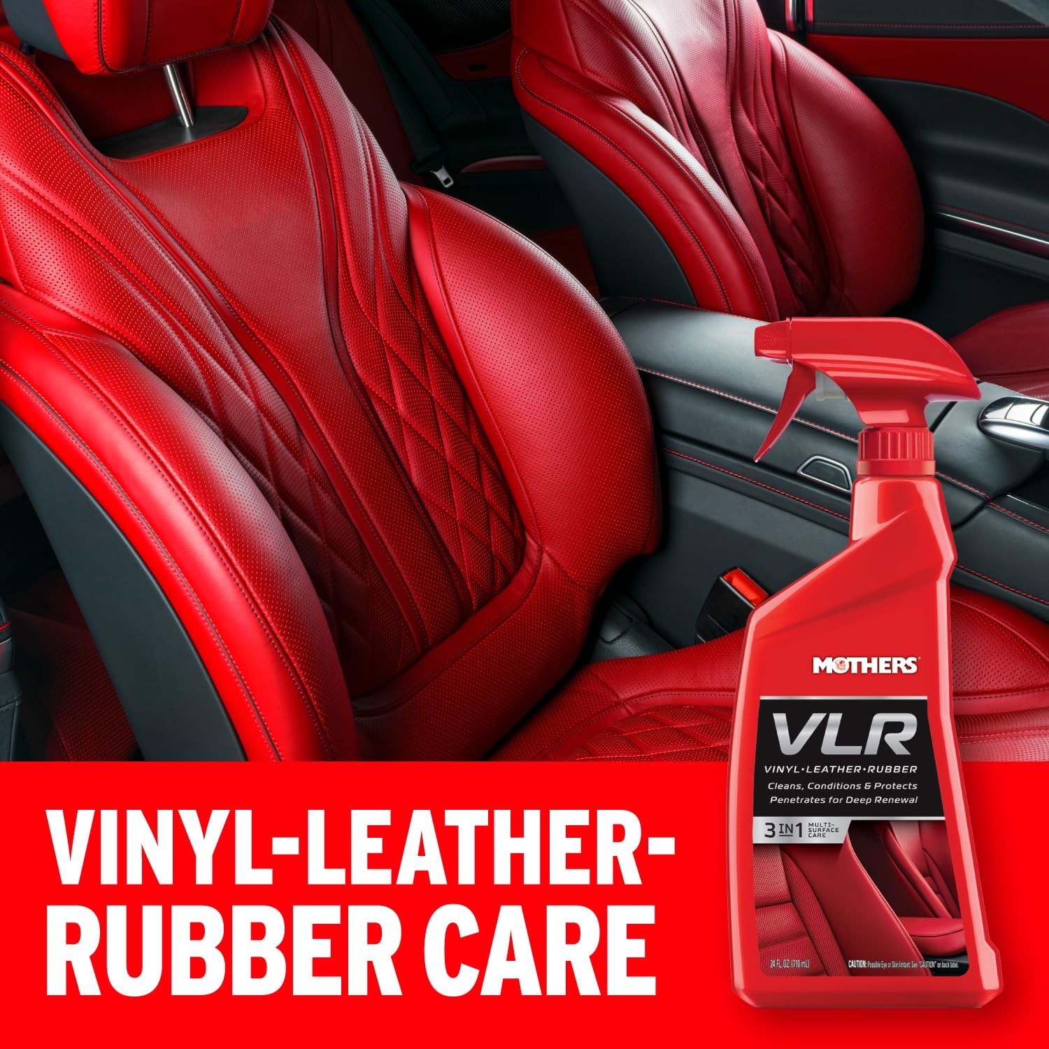 Mothers VLR All in One Vinyl Leather Rubber Cleaner 24 Fl Oz Pro Strength