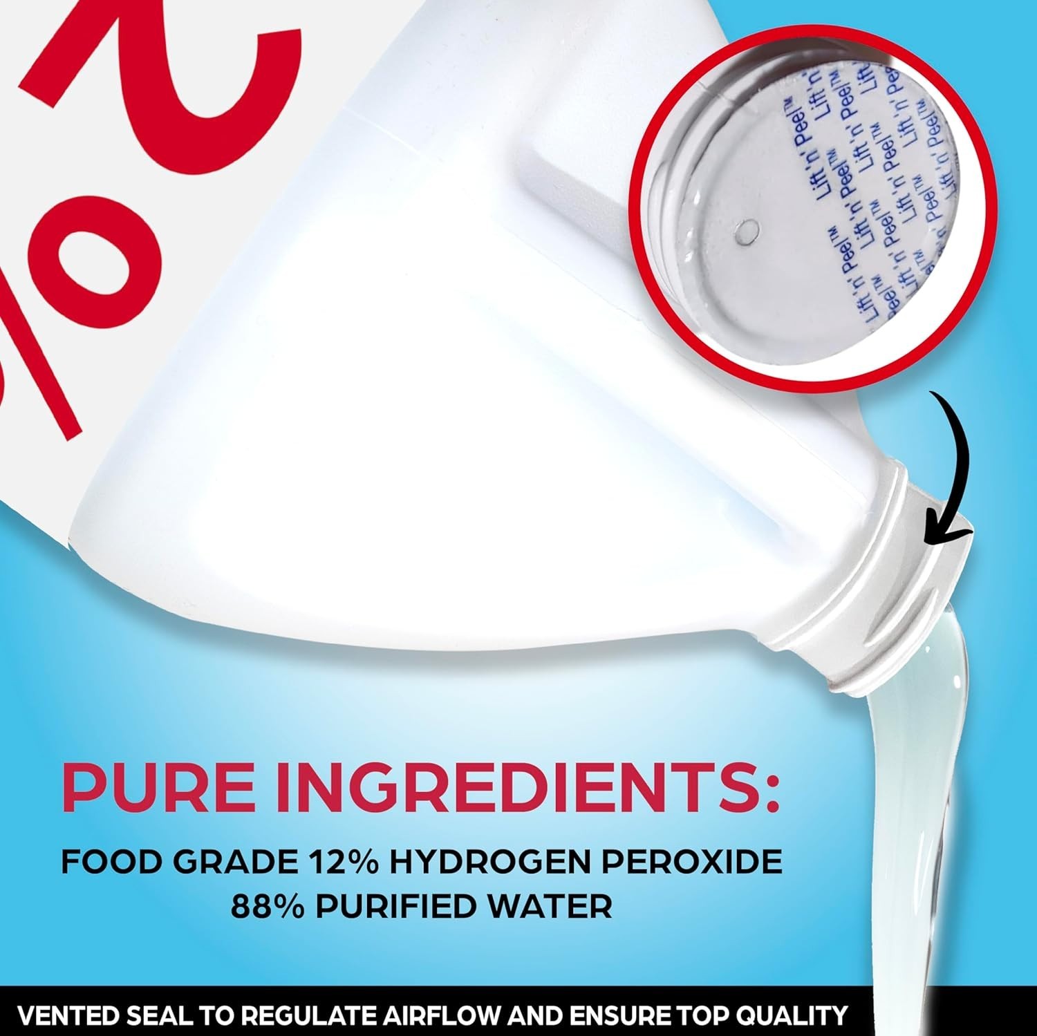 Allied Science 12% Food Grade Hydrogen Peroxide, 4X Stronger – 1 Gallon