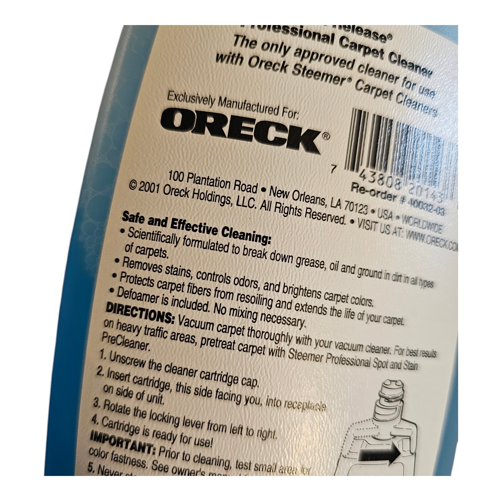 Oreck Professional Full Release Carpet & Hard Floor Cleaner 15Oz NEW