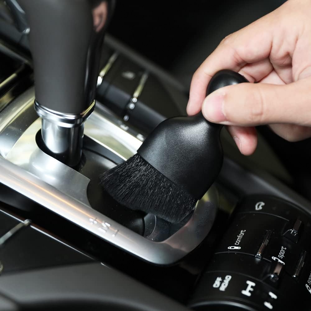 AOCISKA Car Interior Detailing Brush Soft Bristle Dash Duster Black