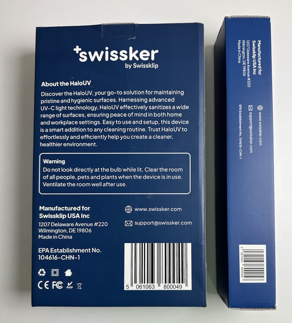 Swissker HaloUV by Swissklip Home Disinfection Device With Remote And Extra Bulb