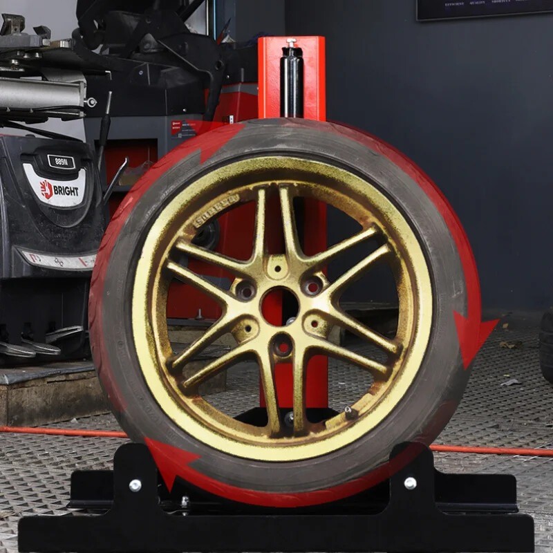 Professional Car Tire and Wheel Cleaning Rack with Rotating and Rolling Brackets