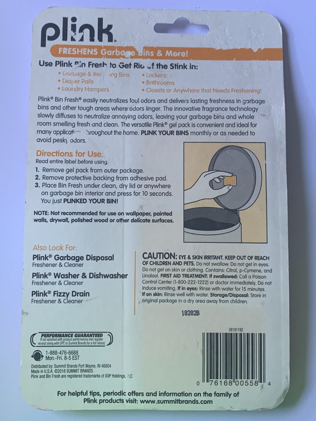 Plink Fresh Spaces Garbage Odor Eliminator, 3 Count