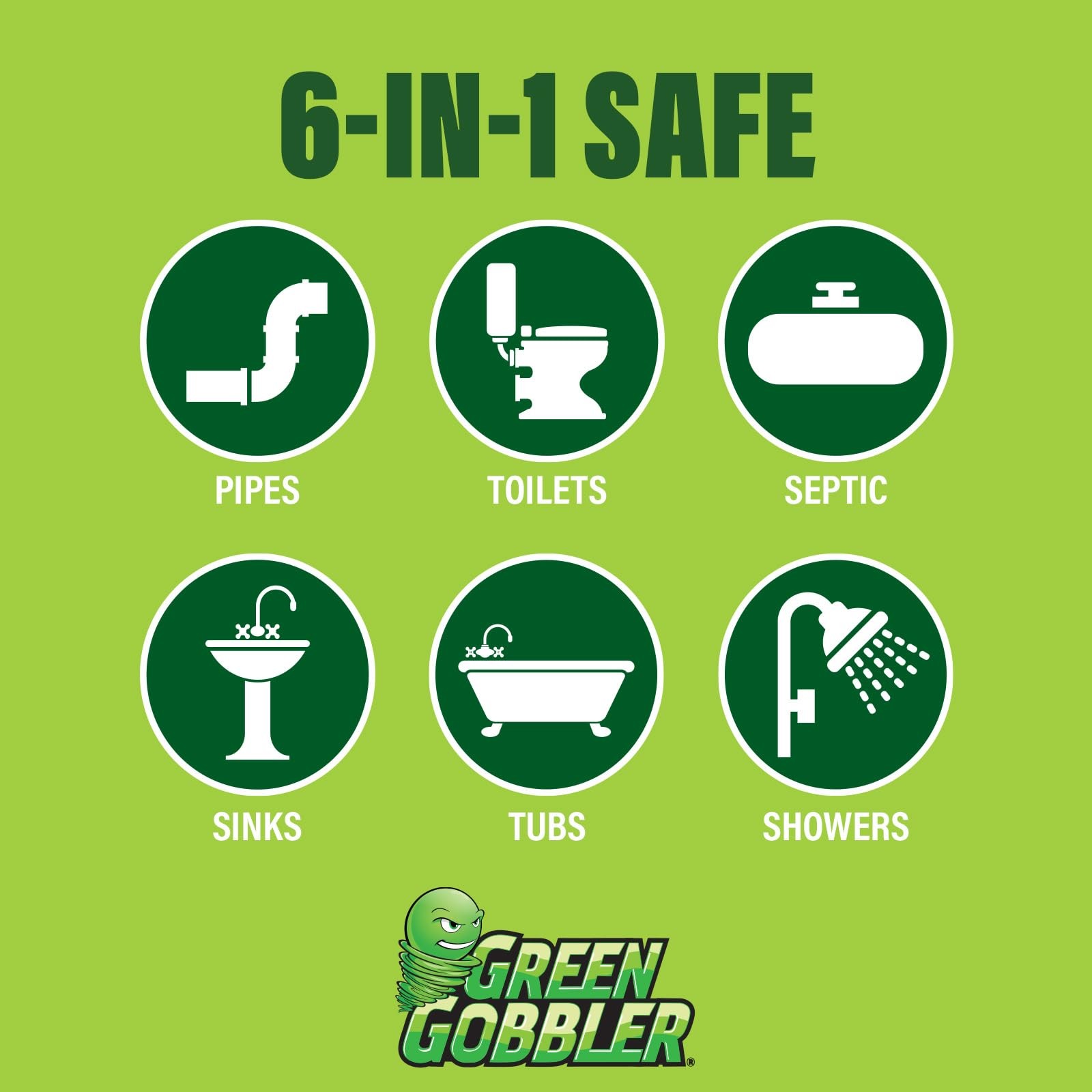 Green Gobbler Drain Clog Dissolver | Powerful Liquid Drain Opener Toilet Clog