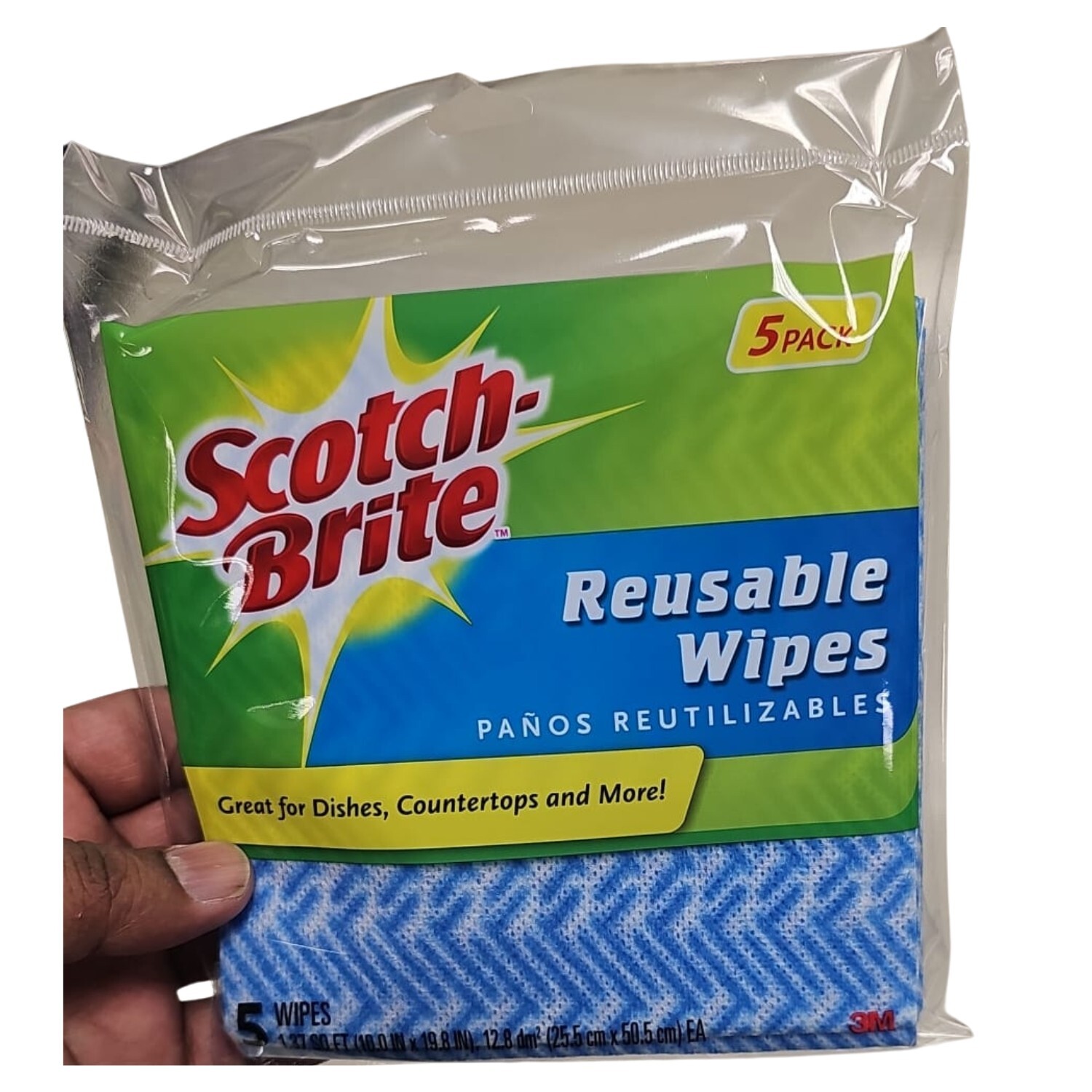 (2-5/pk)-3M Scotch-Brite Wipe Reusable Cleaning Cloth Model 9053-5
