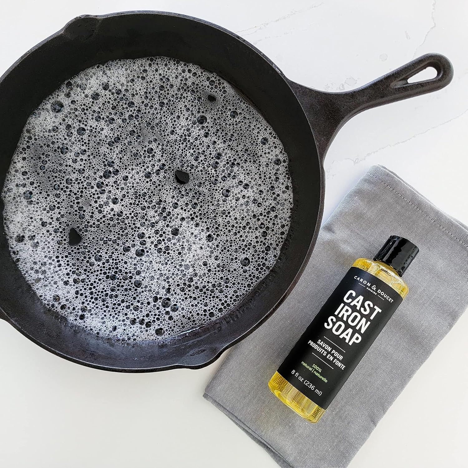 Traditional Cast Iron Cleaning Soap | 100% Natural & Gentle – 8 oz Liquid Care