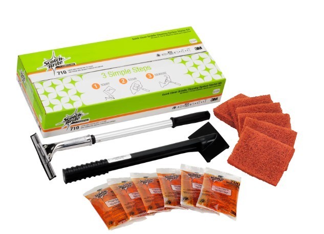 3M Scotch-Brite 710 Quick Clean Griddle Cleaning Starter Kit – NEW