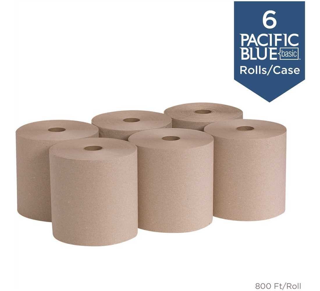 Pacific Blue Basic Roll Paper Towel 7.8X7.875 IN 800 FT 1PLY Kraft Standard Roll
