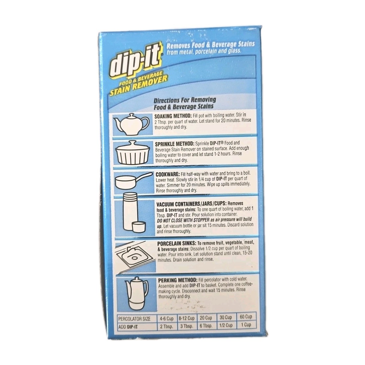 READ!!! (1) dip-it – Food & Beverage Stain Remover Powder, 5oz, HARD POWDER