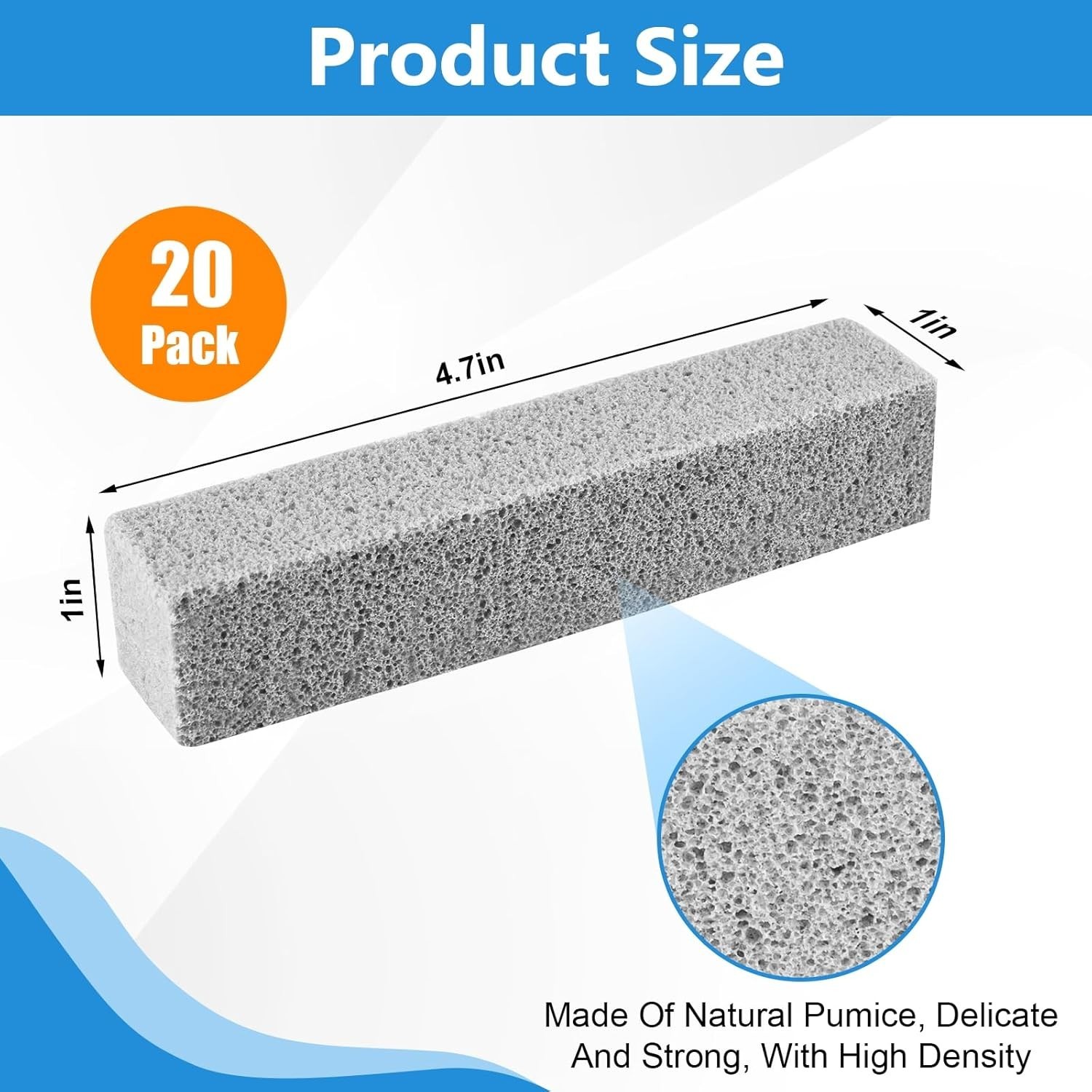 20 Pack Pumice Stone Toilet Bowl Cleaner, Pumice Stone for Cleaning Stick