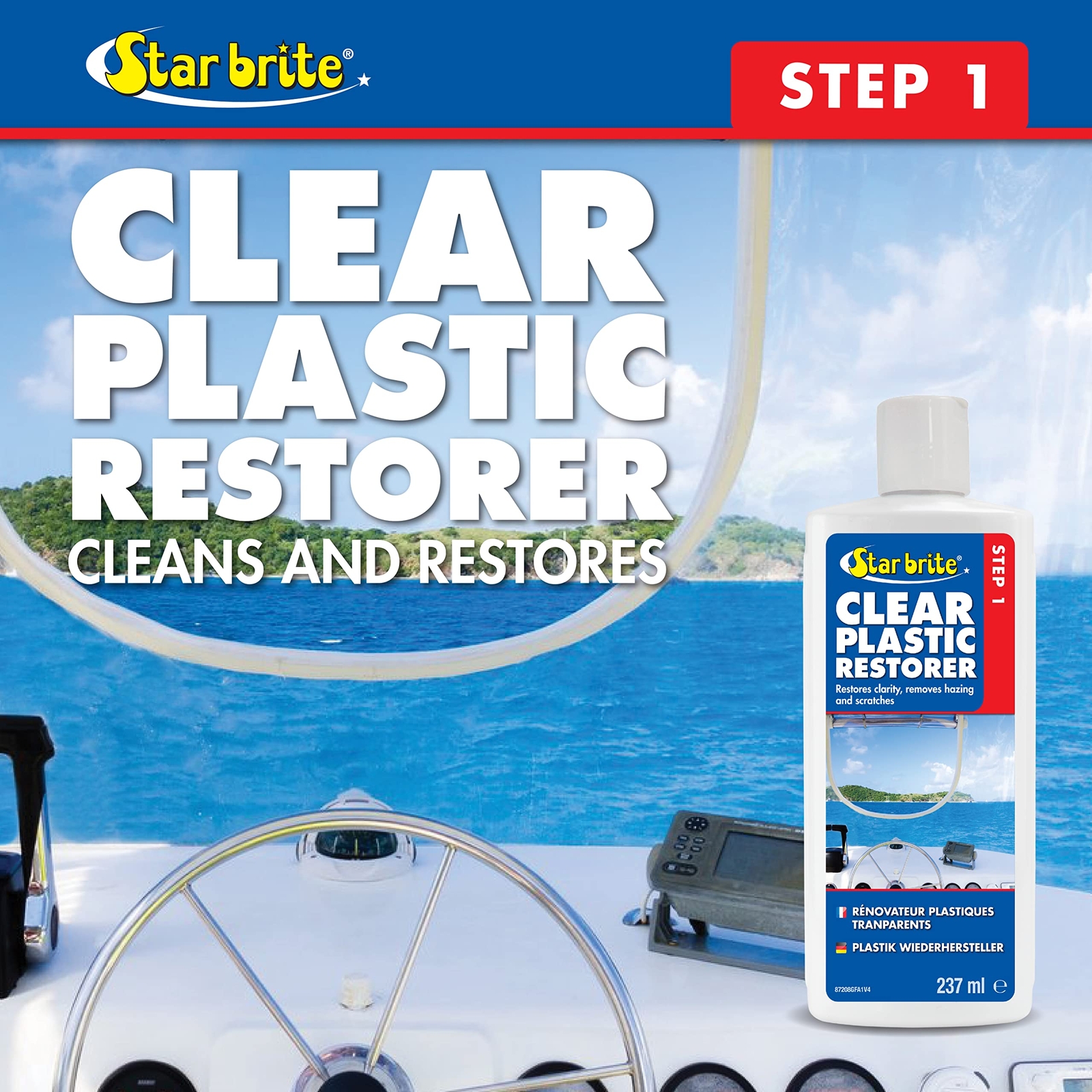 Star brite 8 Ounce Plastic Restorer for Boats Cars and RVs Eliminates Scratches