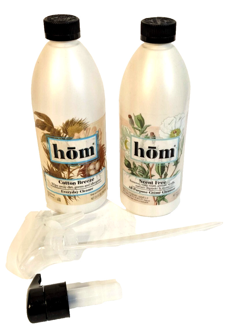 2 Hom Everyday All Purpose Creme Cleanser Cotton Breeze & Scent Free 25oz +Pumps