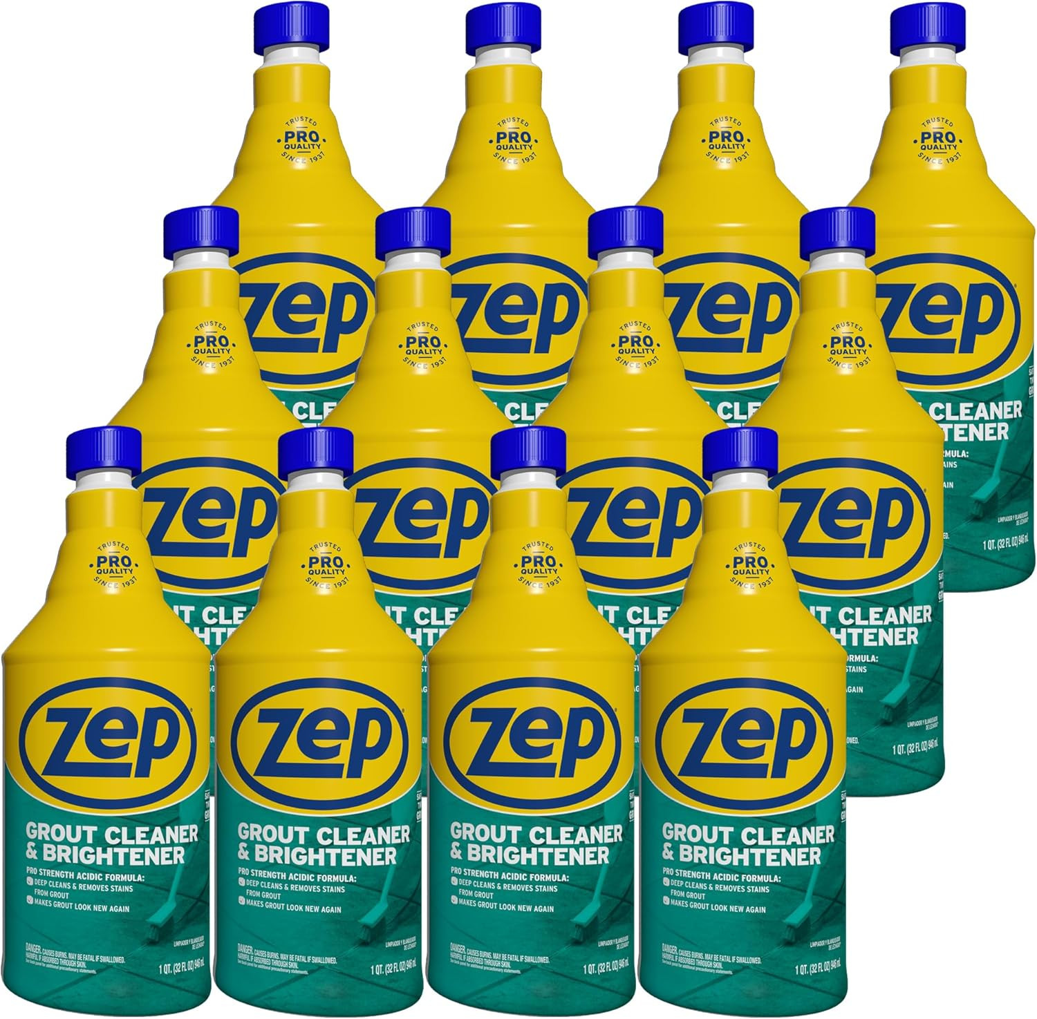 Grout Cleaner and Brightener – 32 Ounce (1 Bottle) – ZU104632 – Deep Cleaning Fo