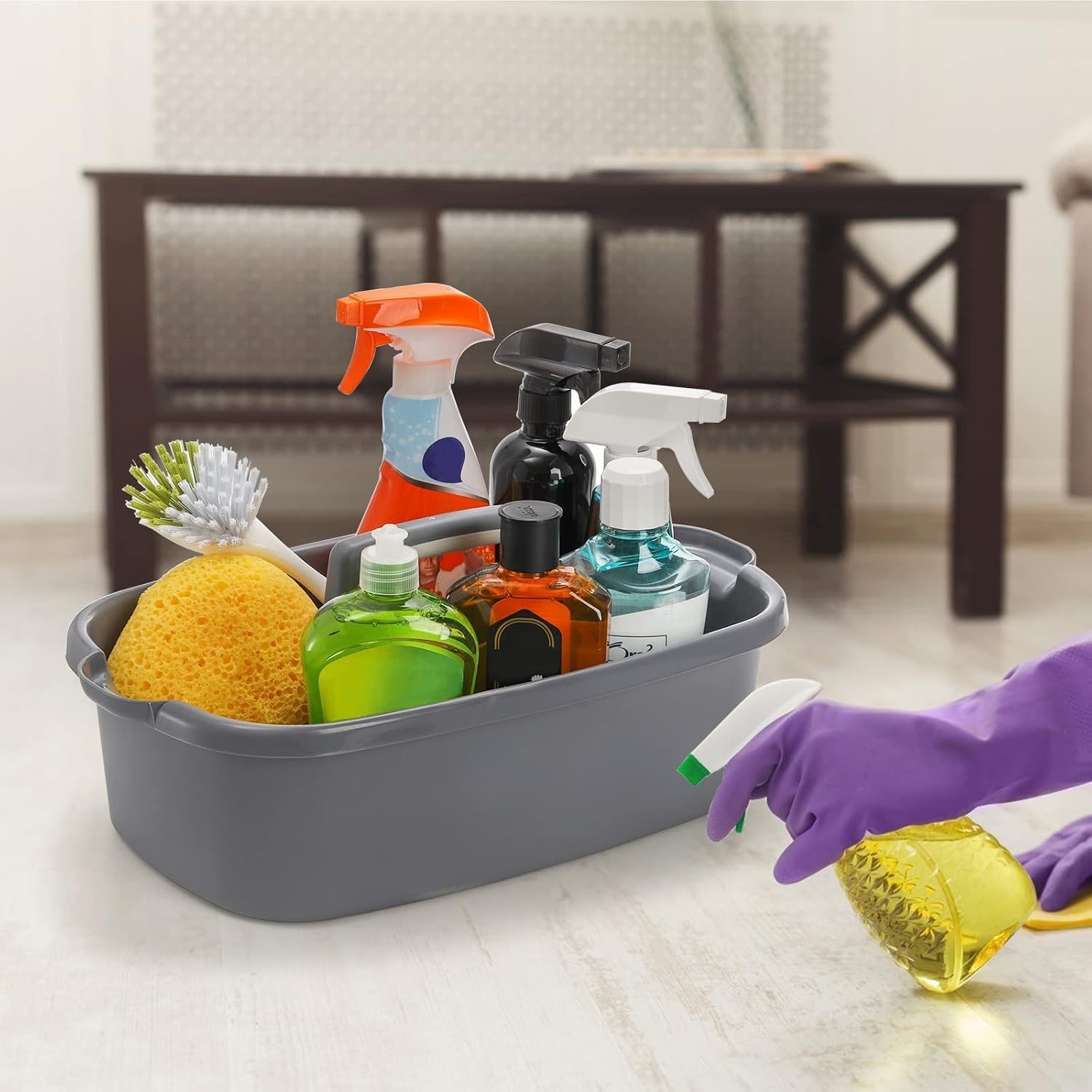 Ergonomic 12.6L Cleaning Bucket Set – Stylish Plastic Caddy for Home or Garden